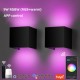 9W Square RGBW Color Changing LED Up and Down Wall Light Lamp Dimmable APP Remote Control IP65